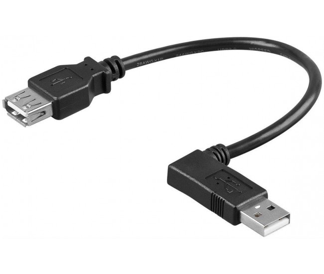 Cablu prelungitor USB 2.0 Hi-Speed A tata 90 stanga - A mama drept 0.3m Goobay