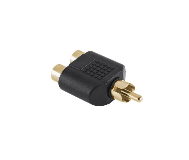 Adaptor RCA la 2x RCA mama aurit Cabletech