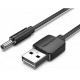 Cablu USB A mufa - DC 3.5x1.35 mm mufa 0.5m cupru negru VENTION CEXBD
