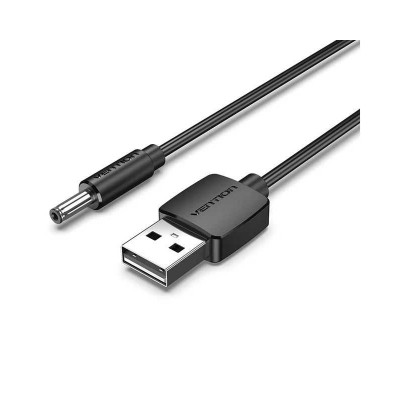 Cablu USB A mufa - DC 3.5x1.35 mm mufa 0.5m cupru negru VENTION CEXBD