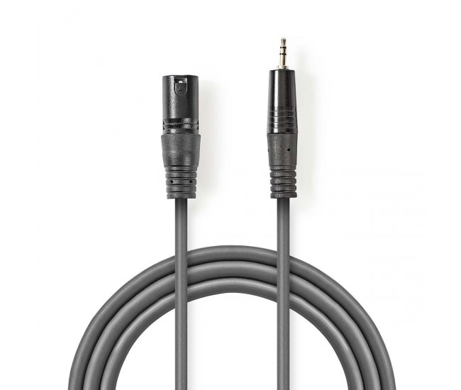 Cablu audio XLR 3-Pin tata - 3.5mm Jack tata 3m gri Nedis