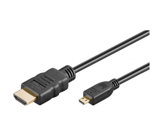 Cablu micro HDMI micro D la HDMI 3D 4K cu Ethernet 1.5m Goobay