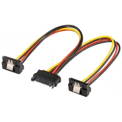 Cablu adaptor SATA la 2x SATA 90 grade mama Goobay