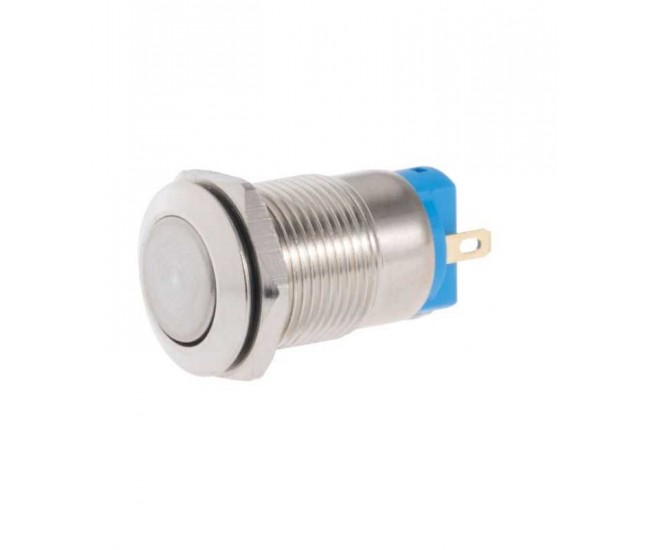 Buton antivandal OFF/ON 3A/250VAC cu retinere 12mm metal