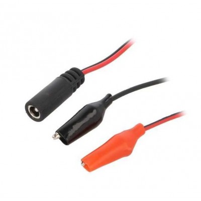 Conexiune adaptor 5.5x2.1mm mama - iesire clema crocodil izolata 30cm CELLEVIA POWER CABLE-1/CL