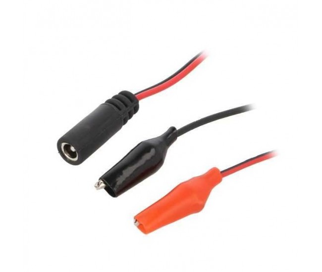 Conexiune adaptor 5.5x2.1mm mama - iesire clema crocodil izolata 30cm CELLEVIA POWER CABLE-1/CL