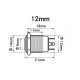 Intrerupator buton SW 1 ON-OFF cu retinere metal 12mm 12-24V LED albastru