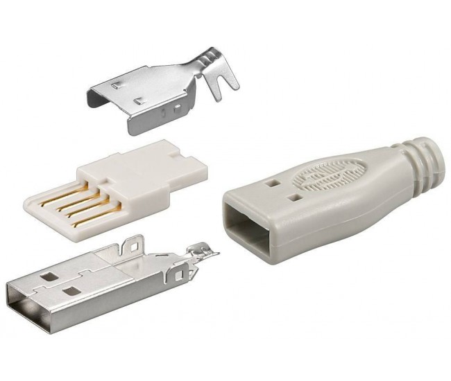 Conector USB A tata cu lipire Goobay