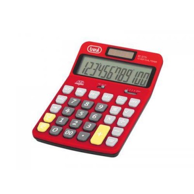 Calculator de birou EC 3775 12 digit baterie +solar rosu Trevi