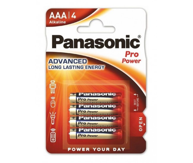 Panasonic baterii alcaline AAA (LR3) Pro Power 4buc LR03PPG/4BP