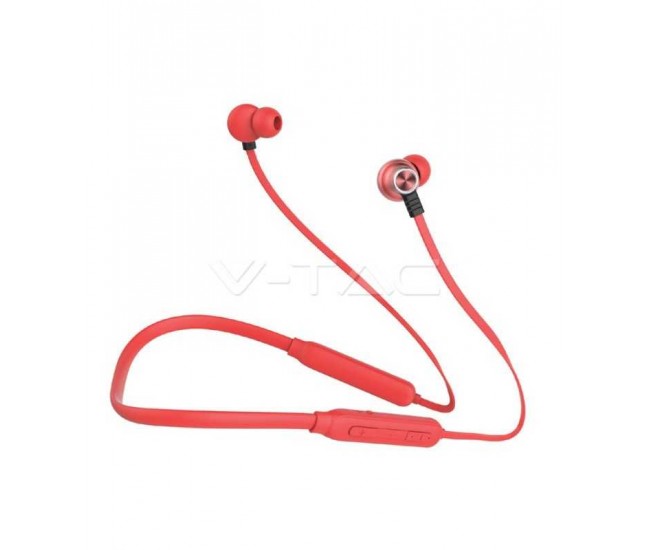 Casti SPORT Bluetooth rosu V-TAC