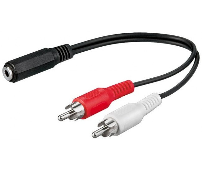 Cablu adaptor audio stereo Jack 3.5 mm mama la 2x RCA tata 20cm