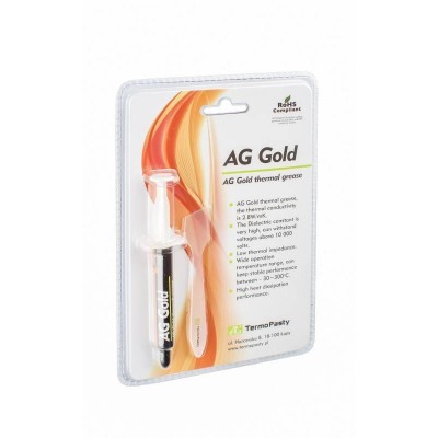 Pasta termoconductoare pe baza de aur AG Gold 2.8 W/m.K. 3grame AG TermoPasty