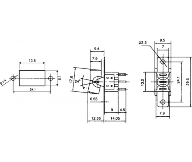 Intrerupator ROCKER SP3T 3 pozitii ON-OFF-ON cu retinere 3A 250VAC 20mOhm NINIGI RSL-103A1