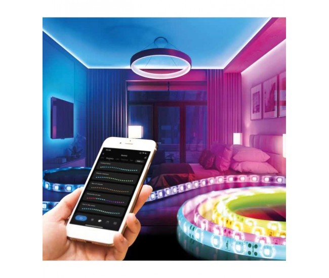 Banda LED inteligenta RGB SMD 30LED-uri/m 2x5m/pachet PHENOM