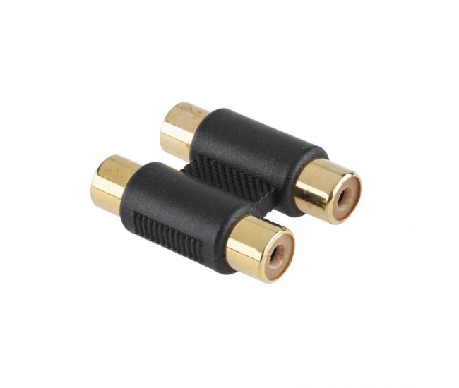 Adaptor prelungire 2x RCA mama la 2x RCA mama aurit