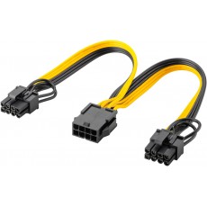 Cablu adaptor ATX alimentare cu 8 pini mama la 6+2 tata pentru placa video PCI Express Goobay 60000