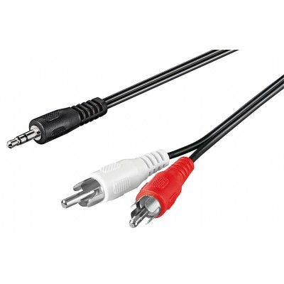 Cablu audio adaptor Jack tata 3.5 mm la stereo 2x RCA tata 0.5m Goobay