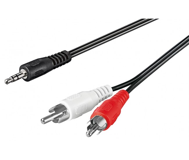 Cablu audio adaptor Jack tata 3.5 mm la stereo 2x RCA tata 0.5m Goobay