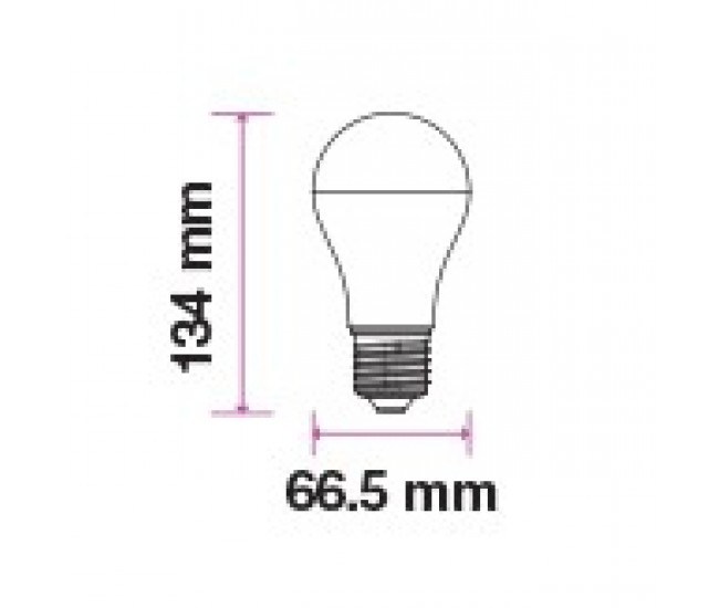 Bec LED A65 E27 15W 1250lm 3000K alb cald cip SAMSUNG V-TAC