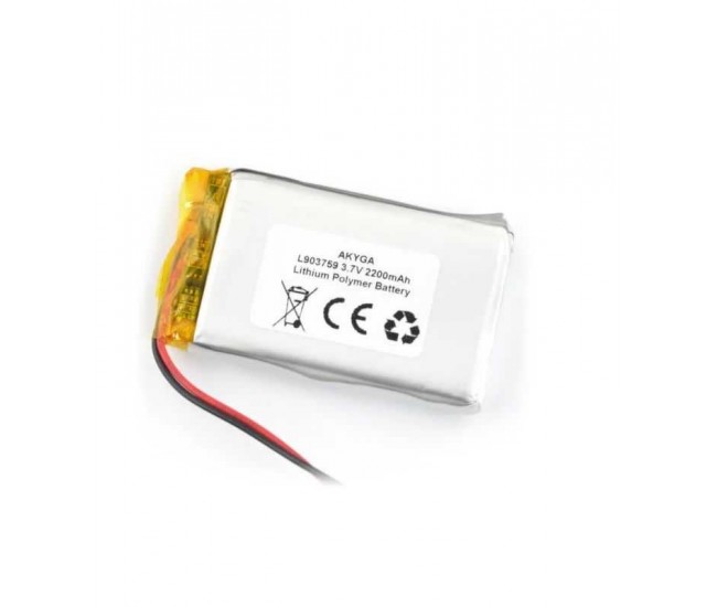 Acumulator Lithium Poliymer 06034 2200mAh 1S 3.7V cablu 50mm 59x37x9mm AKYGA Battery