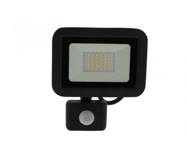 Proiector LED cu senzor 20W 1600lm IP44 4000K negru Well