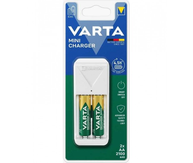 Incarcator Varta Mini Charger 57656 2x AA/AAA NiMH + 2 acumulatori AA 2100mAh