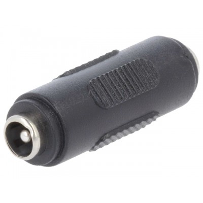 Adaptor DC mama-mama 2.1x5.5 mm plastic negru PC2.1-FF