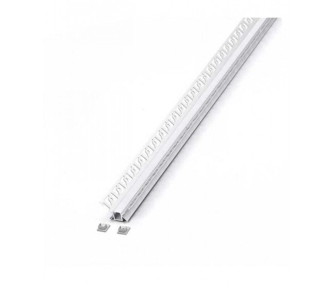 Profil aluminiu banda LED pentru rigips colt interior 2m mat V-tac SKU-3362