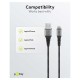 Cablu Lightning 8-Pini 0.5m Apple MFi certificat conectori metalici robust textil argintiu Goobay 49267