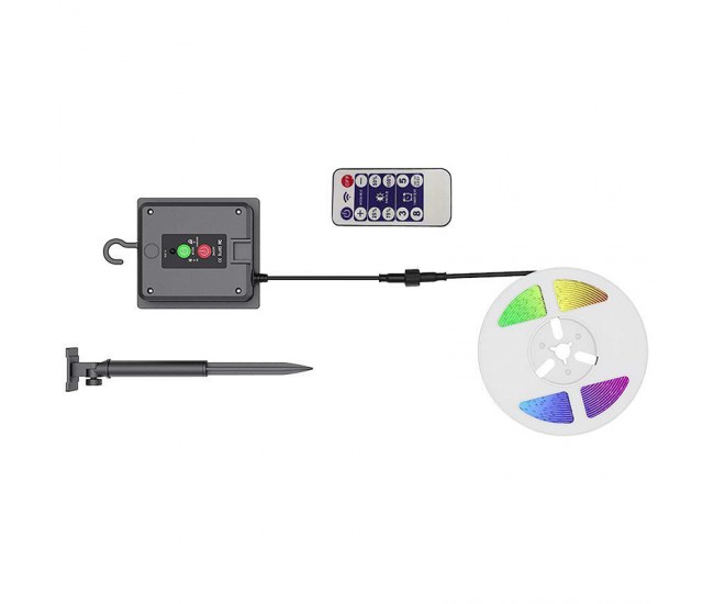 Kit banda LED RGB incarcare solara IP67 V-tac SKU-23046