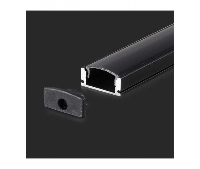 Profil aluminiu pentru banda LED 2m 17.4mm x 7mm negru V-tac SKU-2873