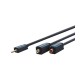 Cablu adaptor Profesional Jack 3.5 mm tata - 2x RCA mama OFC cupru 10cm dublu ecranat aurit Clicktronic 70492