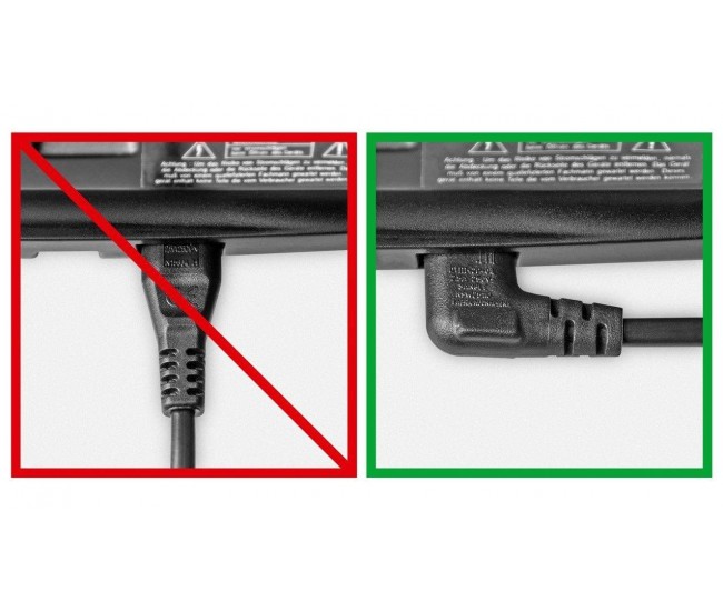 Cablu de alimentare pt. TV cu conectori cotiti CEE 7/16 - IEC-60320-C7 2m Goobay