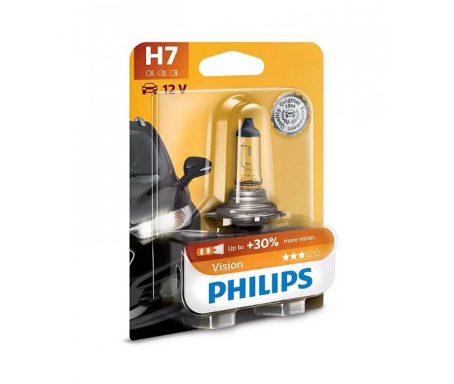 Bec auto H7 +30% 12V 55W 1600lm halogen PX26d VISION PHILIPS 40607130