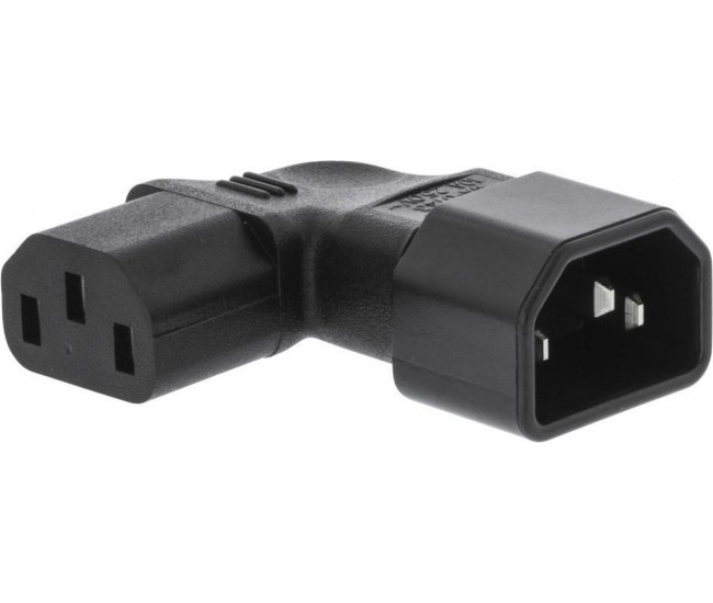 Adaptor de alimentare IEC-320-C14 la IEC-320-C13 la 90 grade spre stanga Valueline VLEP11903B