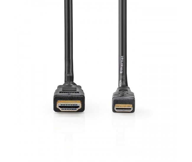 Cablu mini HDMI - HDMI 3m High Speed 4K 30Hz 10.2Gbps cu Ethernet Nedis