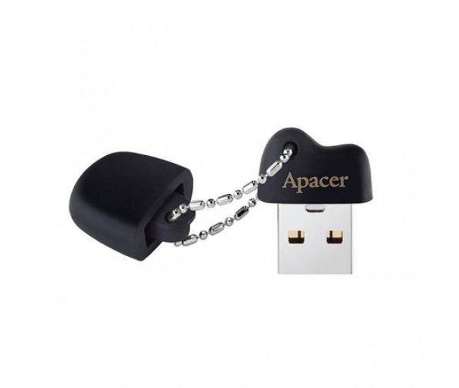 Memorie flash USB2.0 32GB Apacer AH118 cu capac si lantisor negru GAH118B