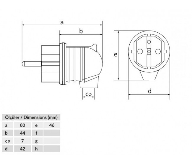 Fisa schuko cauciuc Bemis BK1-1402-2022 2P+E 16A 250V IP44 negru