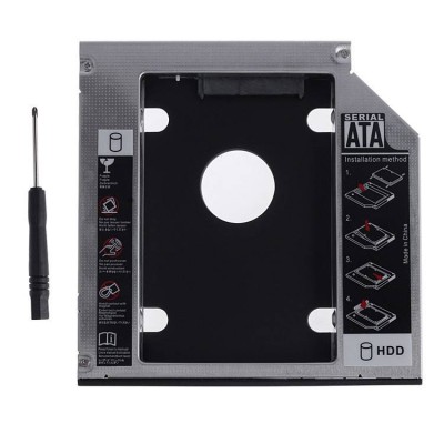 Rack adaptor dvd slim SATA caddy 12.7mm la 2.5 SATA Hdd/ SSD