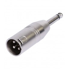 Adaptor 3 pini XLR tata - JACK 6.35 mm tata MONO metal BST 18-5575