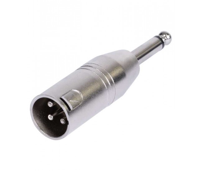 Adaptor 3 pini XLR tata - JACK 6.35 mm tata MONO metal BST 18-5575