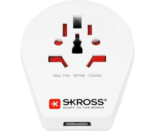 Adaptor priza Universal World - USA cu USB Skross