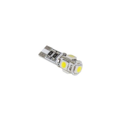 Bec LED 5x SMD5050 alb auto CANBUS T10 12V 1.8W 45lm Vipow