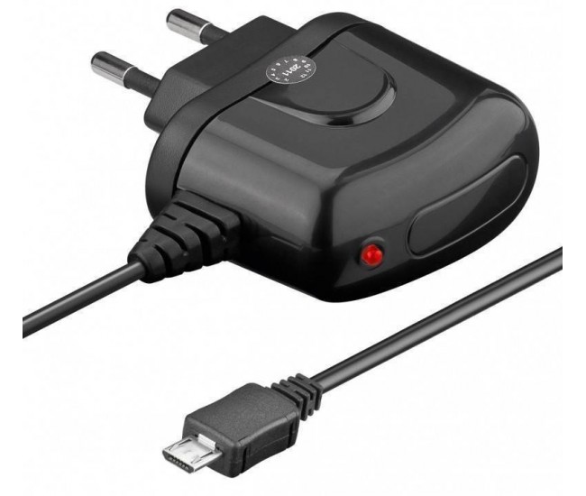 Alimentator USB 230V cablu micro USB 2.1A negru Goobay