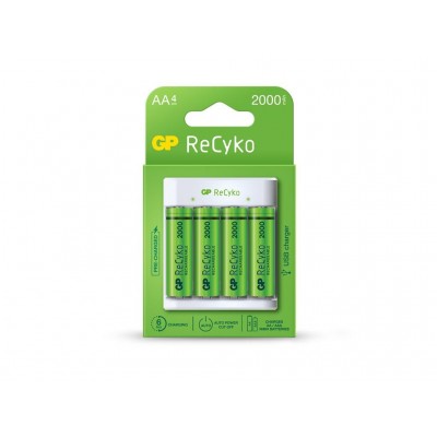 Incarcator E411 AA/AAA R3/R6 NiMH + 4 acumulatori 2000mAh GP ReCyKo GPE411210AAHC-2B4