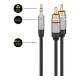 Cablu audio Jack stereo 3.5 mm tata - 2x RCA tata 1.5m dublu ecranat Goobay Plus