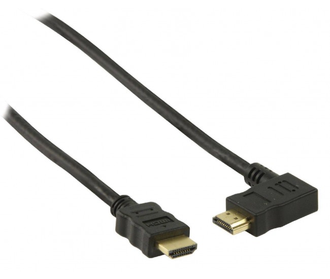 Cablu HDMI cu functie Ethernet 2m conectori drept si cotit 90 grade Valueline