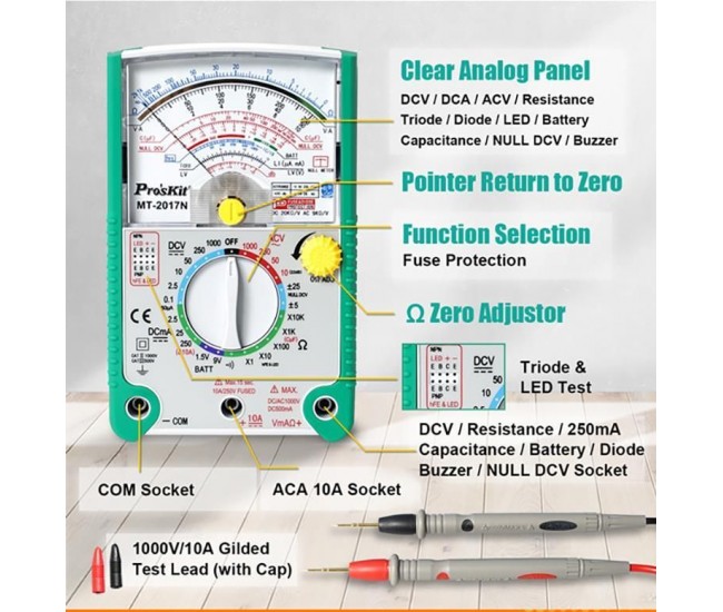 Multimetru analogic cu functie de protectie ProsKit MT-2017N