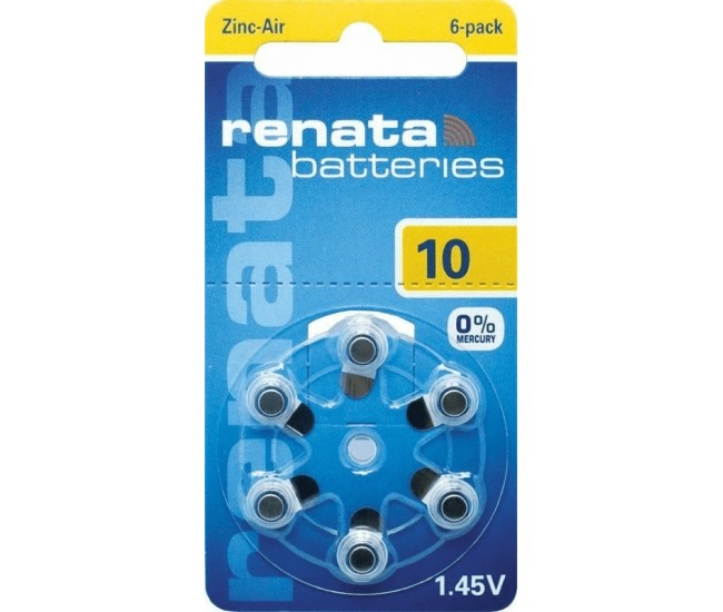 Set baterii auditive 10 ZA10 PR70 Renata 6buc/blister